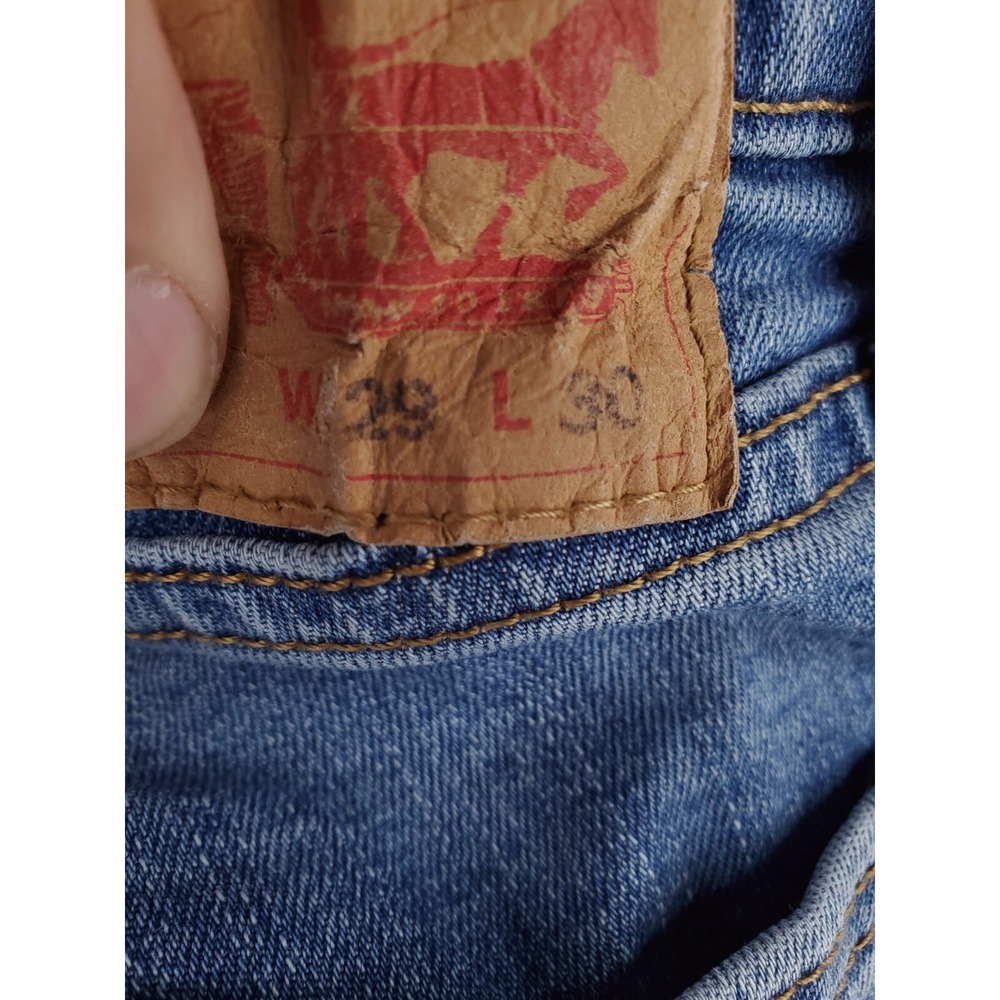 Levis 511 Jeans Mens 29x30 Slim Tapered Stretch Denim Pants Low Rise Stone Wash - Picture 8 of 16